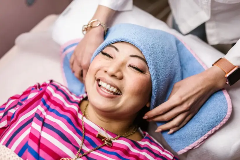 Scalp and hair regenerative treatment on patient